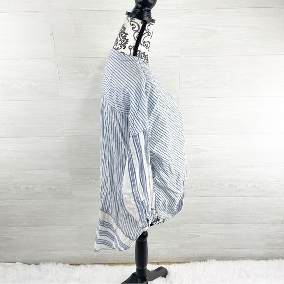 Anthropologie Holding Horses Mimi Pieced Striped Longline Wrap Tunic Top - Picture 5 of 9